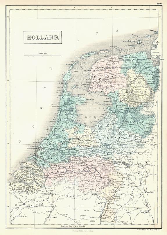 Holland (The Netherlands) map, 1856
