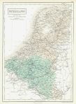 Holland and Belgium map, 1856