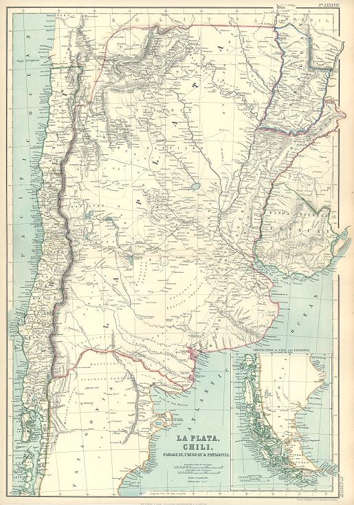 South America, Chili, Argentina, Paraguay and Uraguay, 1872