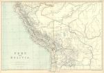 Peru & Bolivia map, 1872