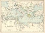 Mediterranean Sea map, 1872