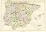 Spain & Portugal map, 1872