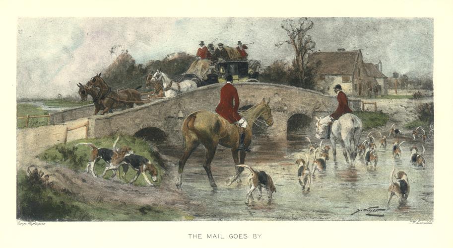 'The Mail Goes By', etching after George Wright
