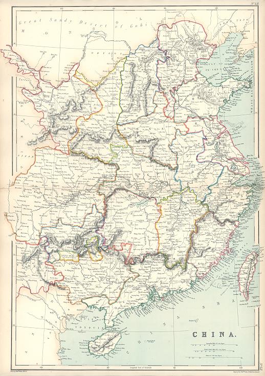 China map, 1872
