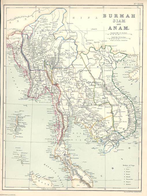 Burma, Thailand, Laos, Cambodia & Vietnam , 1872