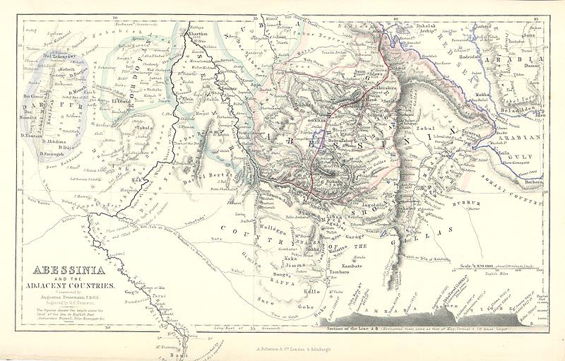 Ethiopia map, 1856