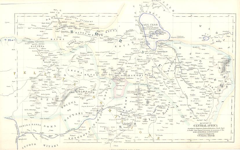 Central Africa map, 1856