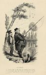 Cockney sporting caricature, fishing, Robert Seymour, 1835 / 1878