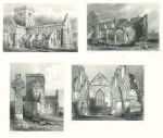 Scotland, Iona, 4 views by Billings, 1848