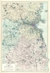 Ireland, Dublin area map, 1905