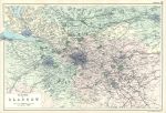 Scotland, Glasgow environs map, 1905