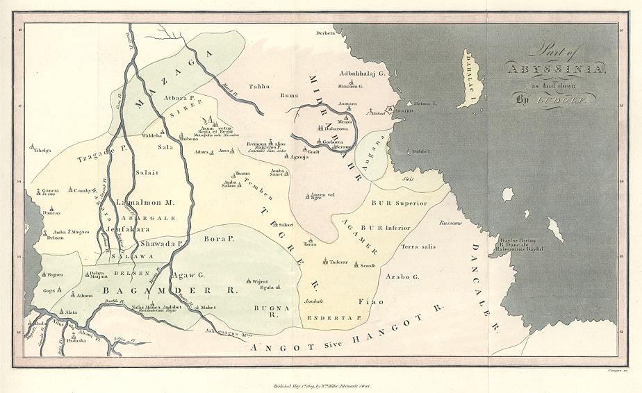 Ethiopia map (Abyssinia), 1811