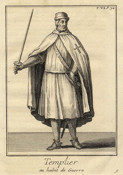 Knight Templar in military costume, 1718