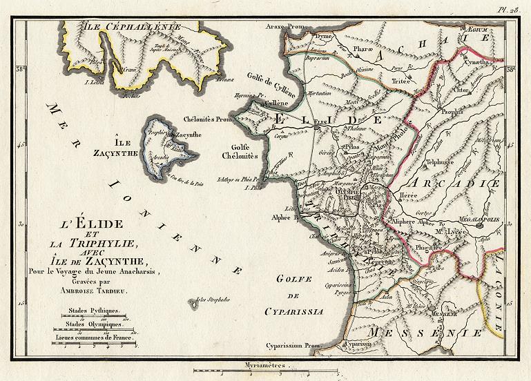 Ancient Greece, Zakynthos and nearby coast, 1825