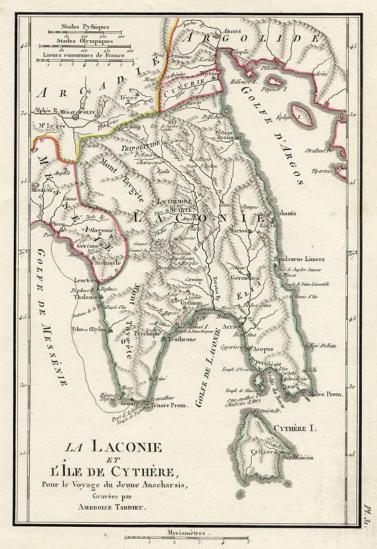 Ancient Greece, Laconia, 1825