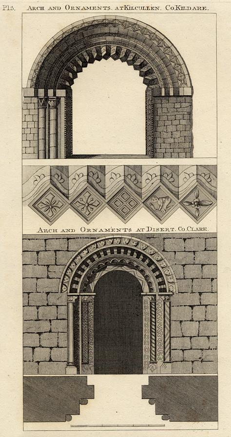 Ireland, Arch & Ornaments at Kilcullen Church, Kildare, 1786