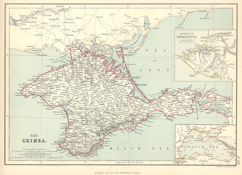 Crimea map, 1872