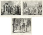 Scotland, Linlithgow Church, 3 views by Billings, 1848