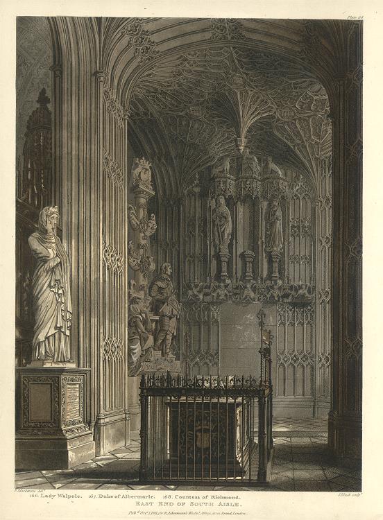 Westminster Abbey, East End of South Aisle, 1812