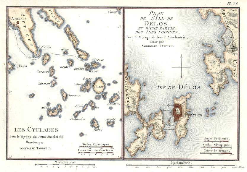 Ancient Greece, Cyclades & Delos, 1825