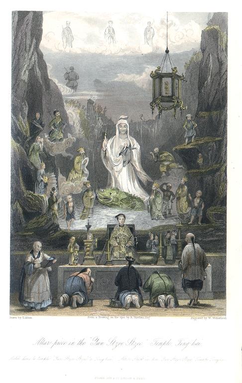 China, Altar Piece in Temple at Ting-hai, 1843