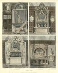 Westminster Abbey, various Monuments in the North Aisle, 1812