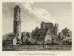 Ireland, Co.Laois, Round Tower and Castle Timahoe, 1786