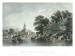 China, Pagoda & Village on the Canal near Canton, 1843