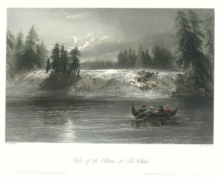 Canada, Falls of the Ottawa at Les Chats, 1842