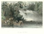 Canada, Portage des Chats (carrying canoes), 1842