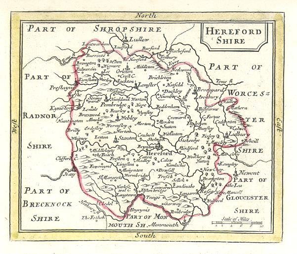 Herefordshire map, 1786