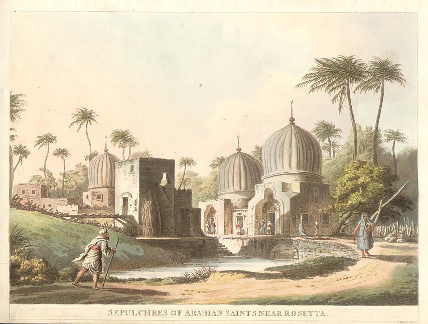 Egypt, Arabian Saints' Tombs near Rosetta, Mayer aquatint, 1802