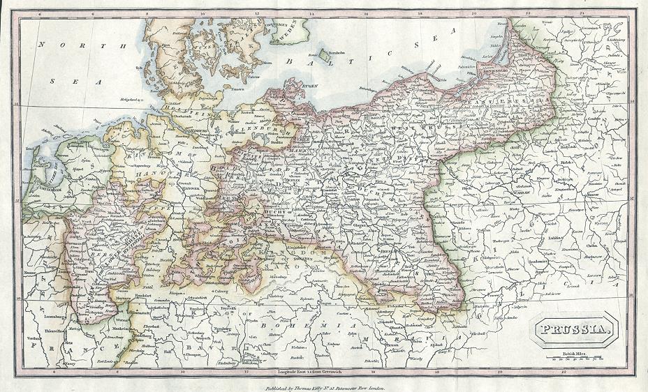 Prussia map, 1828