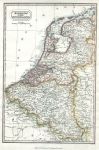 Netherlands map (with Belgium), 1828