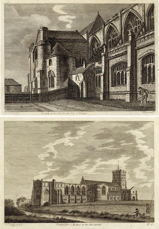 Hampshire, Priory of Twynham (or Christ Church), (2 prints), 1786