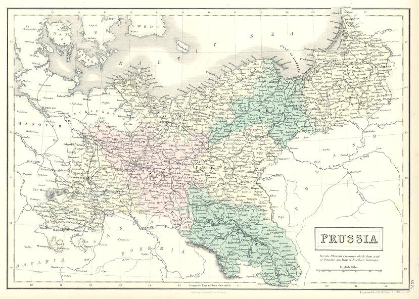 Prussia map, 1856