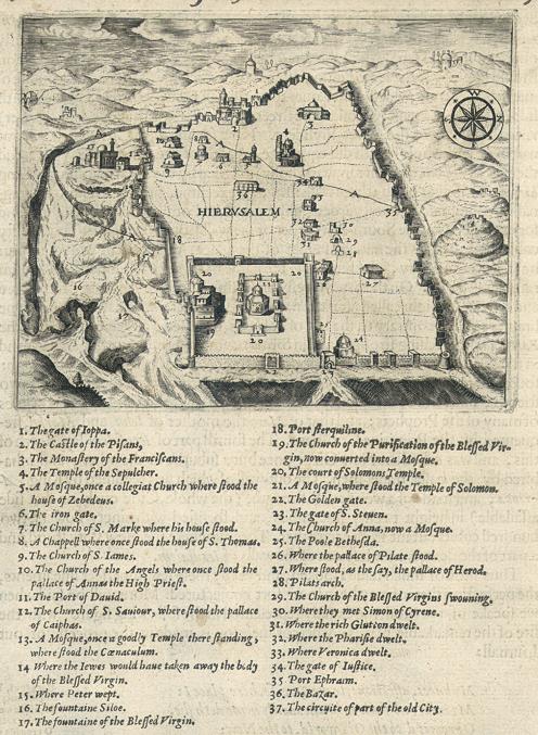 Holy Land, Jerusalem plan, 1621