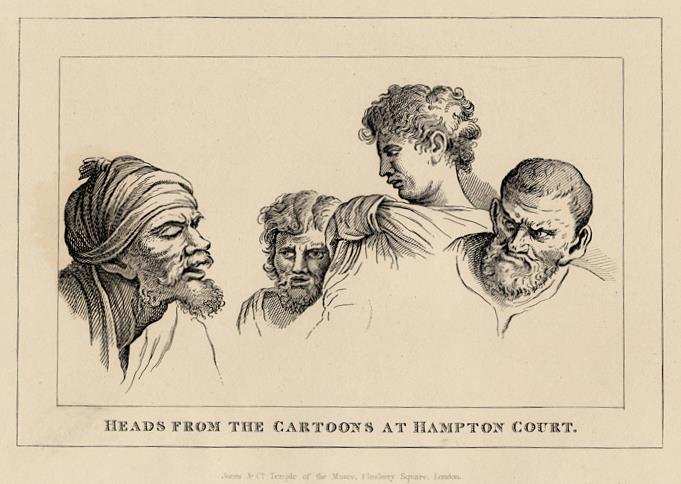 Cartoon Heads at Hampton Court, Hogarth, 1833