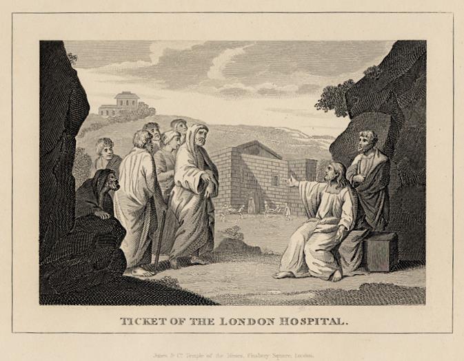 Ticket of the London Hospital, Hogarth, 1833