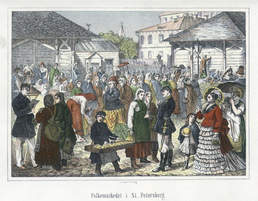 Russia, St.Petersburg, the Market, c1860