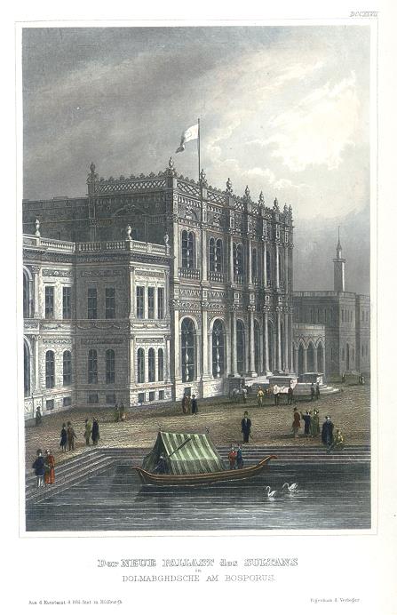 Turkey, Sultan's Palace on the Bosphorus, 1840