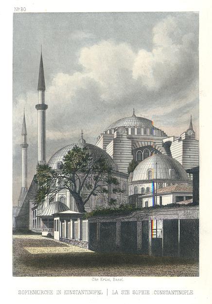Turkey, St.Sophia in Constantinople, 1855