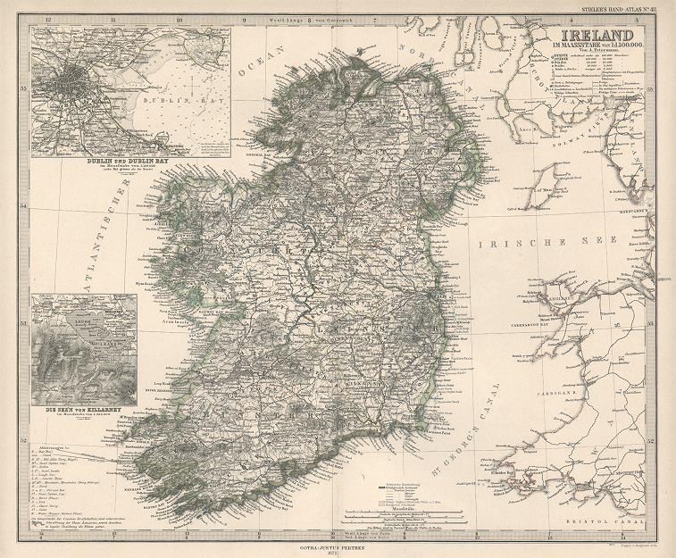Ireland map, 1877