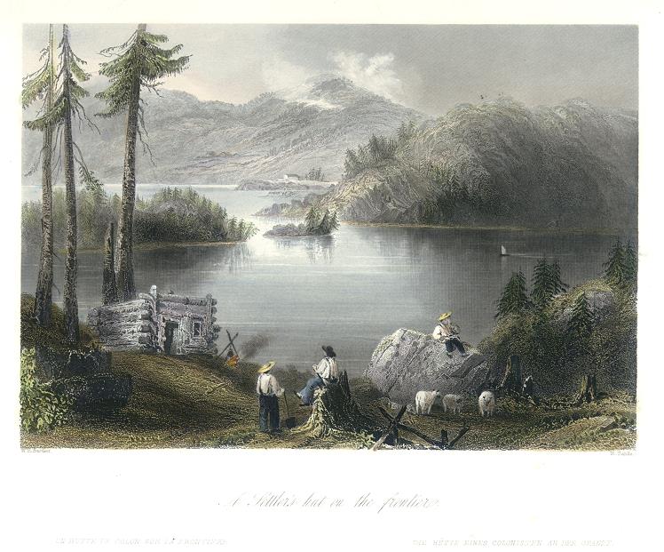 Canada, Settler's Hut on the frontier, 1842