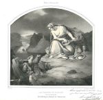'La Vierge de Lurley', stone lithograph after Begas, 1835