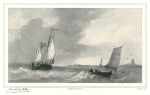 Marine scene, stone lithograph after Schotel, 1835