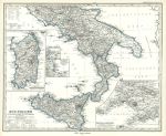 South Italy map, 1877