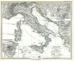Italy map, 1877