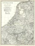 Holland & Belgium map, 1877