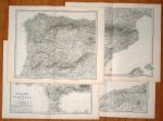 Spain & Portugal, detailed map on 4 sheets, 1877